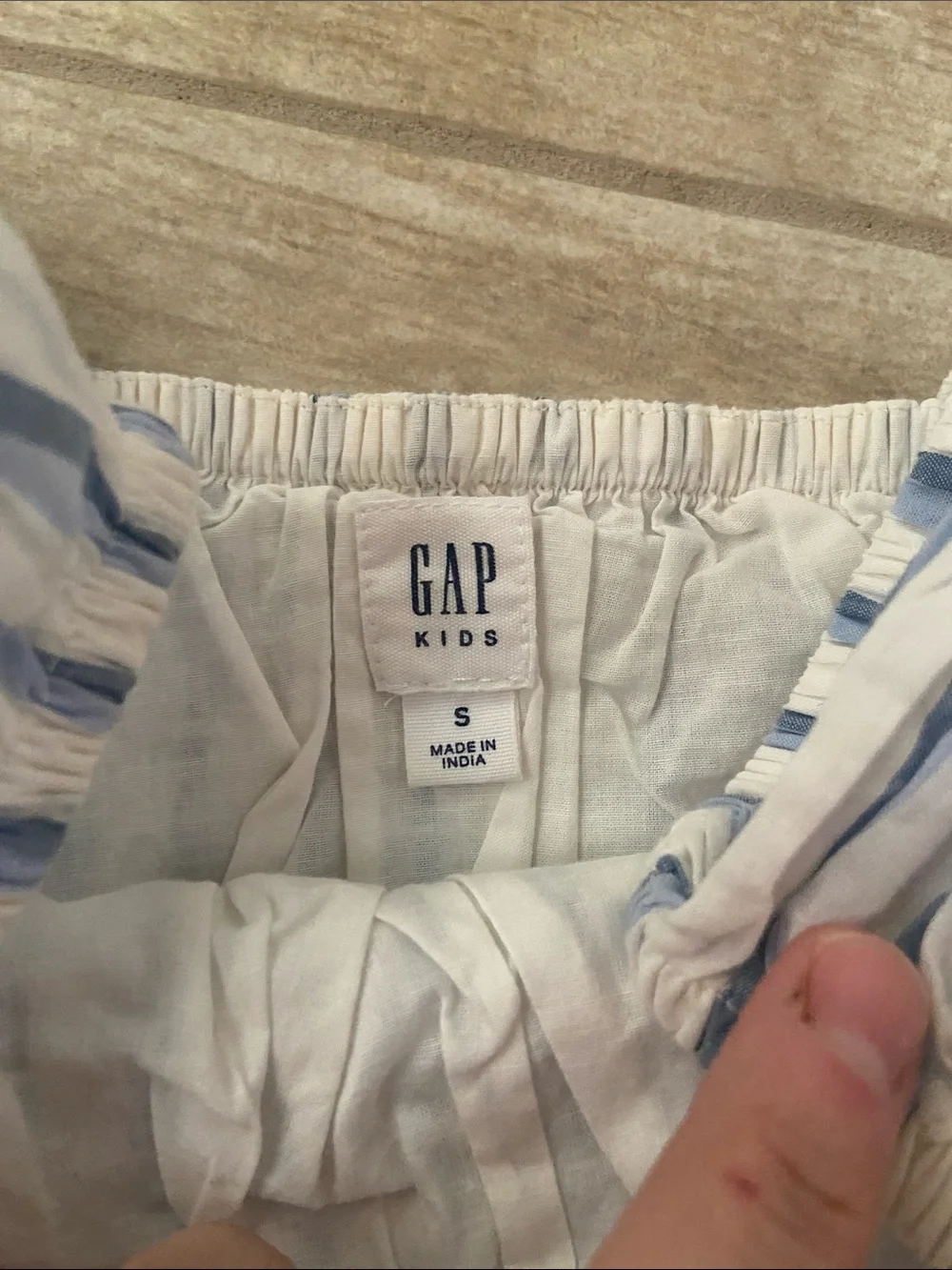 GAP Girls Kids Small Floral, Blue Stripes Peplum Cap Sleeve Tops Peach Pink